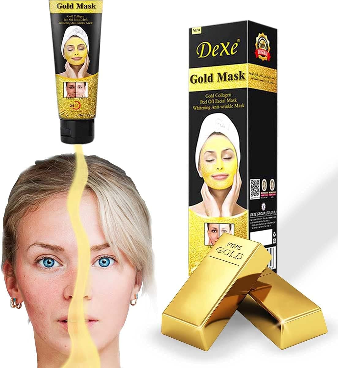 Mascarilla Facial de Oro y Colágeno - Efecto Iluminador, Anti edad e Hidratación 24 Horas - 3